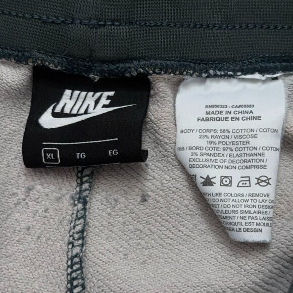 Nike Sweat Shorts Mens Size XL NSW French Terry Floral Print Drawstring Green - Picture 3 of 4